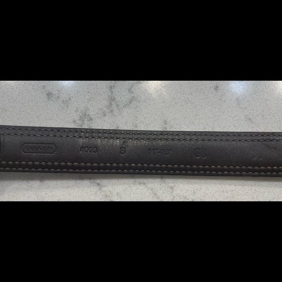 Coach dog collar 16x3/8in brown on leather. Used, briefly. Washed/sanitized. - Picture 5 of 6